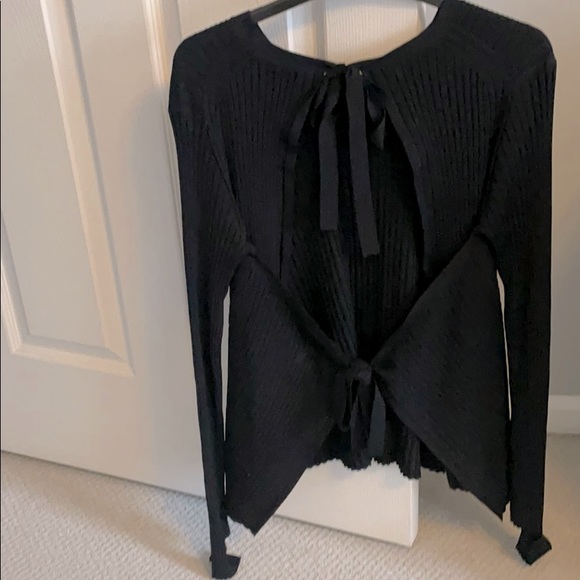 Helmet Lang Tie Back Sweater Slit Cuffs 